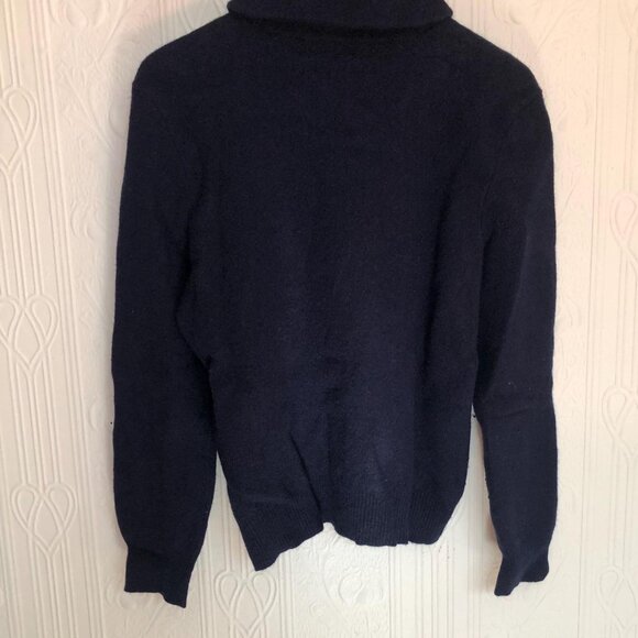 Worn once, Polo Ralph Lauren, woman's shawl collar navy cashmere blend sweater - Picture 2 of 3